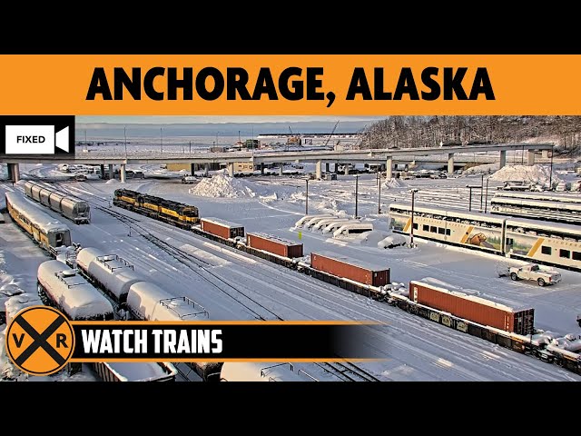 Anchorage, Alaska, USA | LIVE Train Camera (Fixed View – North)