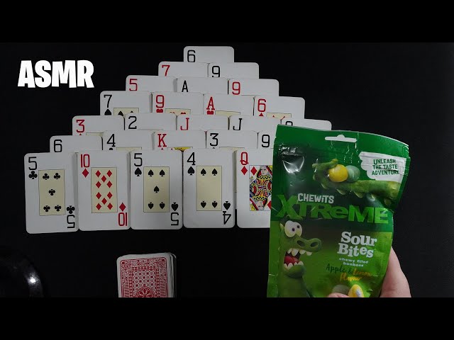 ASMR: PLAYING SOLITAIRE & CHEWY CHEWITS - SOFT WHISPERS