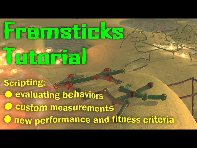 Framsticks tutorial #11: Scripting – behaviors, custom measurements, performance & fitness criteria