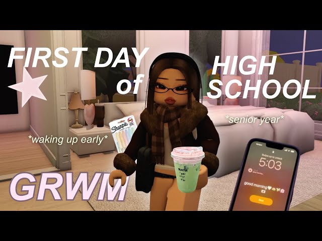 ✏️ GRWM FOR THE FIRST DAY OF SCHOOL (senior year) | Bloxburg Roleplay | w/voices