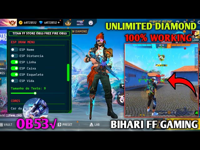 OB53 FREE FIRE MOD MENU 🔥 UNLIMITED DIAMOND HACK 🔥 FF MOD MENU APK 2026