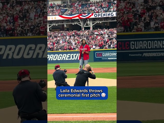 Laila Edwards throws Guardians’ Home Opener first pitch