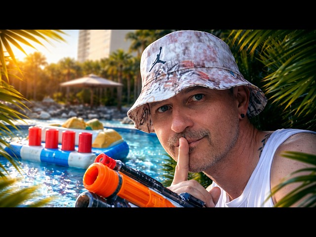 Live - NERF POOL TAG GAME!