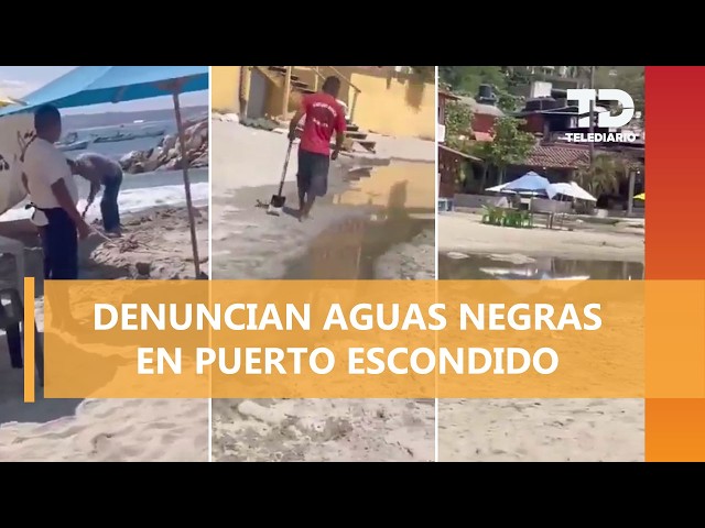 Alleged sewage canal reported in the main bay of Puerto Escondido, Oaxaca