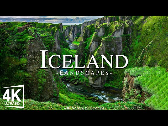 FLYING OVER ICELAND - Relaxing Music With Beautiful Natural Landscape - Videos 4K