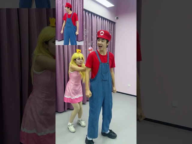 Blowing bubbles in the mouth.#short#Mario#SuperMario