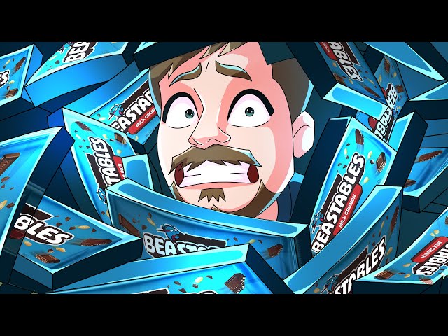 Mr Beast Sprinting with More and More Feastables