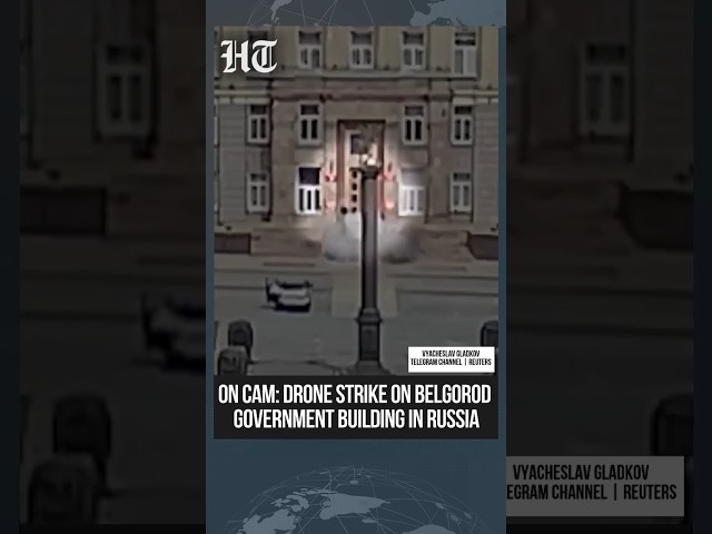 Russia-Ukraine War: Belgorod Govt. Building Hit by Drone Strike, Incident Caught on Cam | #shorts