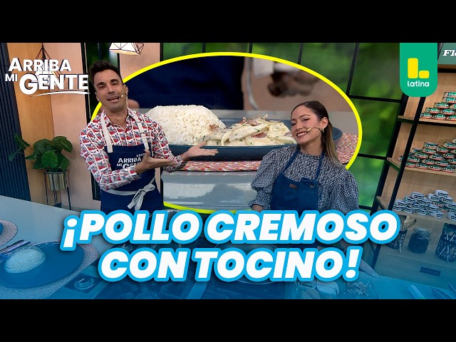 Creamy chicken with bacon! Learn this delicious recipe with Ángela Salazar | Arriba Mi Gente 🍽️✨