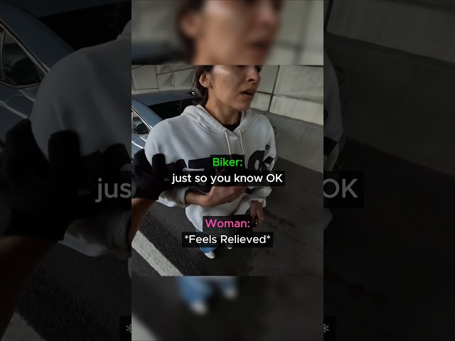 Biker Calms Girl in Shock After Traffic Accident 😳