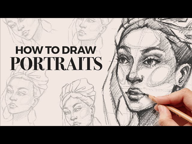how to draw the face in 3/4 angle plus eyes, nose & mouth | step by step tutorial