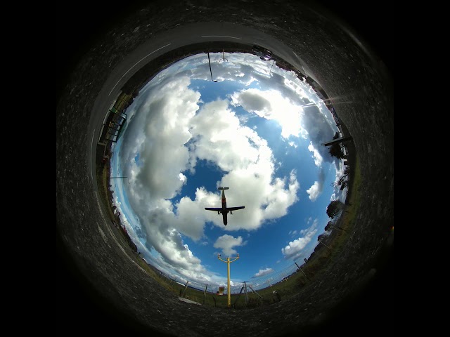 Airplane Landing at Ronaldsway Airport, Isle Of Man