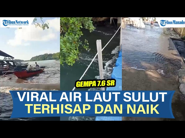 VIRAL VIDEO OF SEA WATER IN NORTH SULAWESI BEING SUCKED UP AND RISE, RESIDENTS PANIC AND RUN