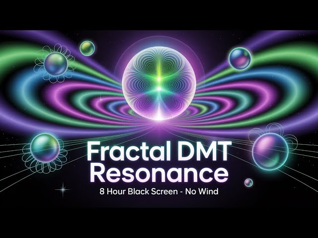Fractal DMT Resonance | Subharmonic Pineal Grid | NO WIND (8-Hours Black Screen)