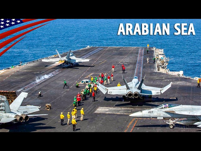 IRAN: Carrier Jets Launch – USS Abraham Lincoln in the Arabian Sea