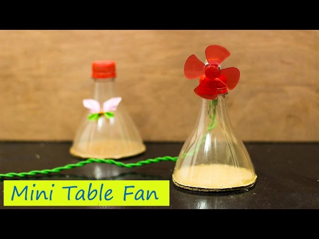 Mini table fan with coke bottle - DIY