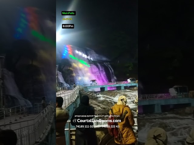 MainFalls at 8Pm✨#courtallam live today #kutralam live today #today Kutralam #today #live #kutralam