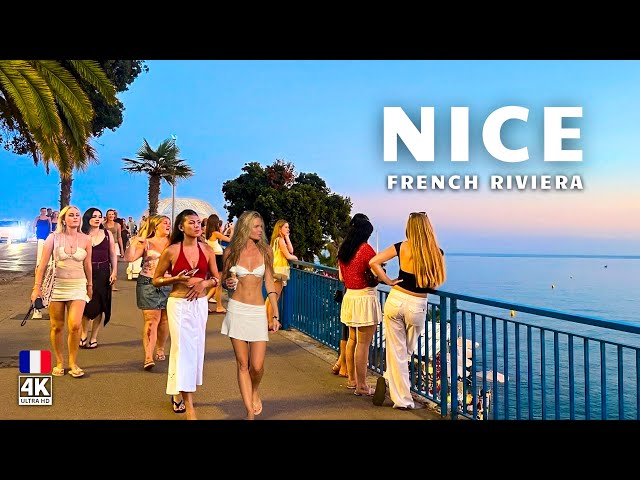 Nice, France 4K Walking Tour 🇫🇷 French Riviera Night Walk | Beach & Old Town