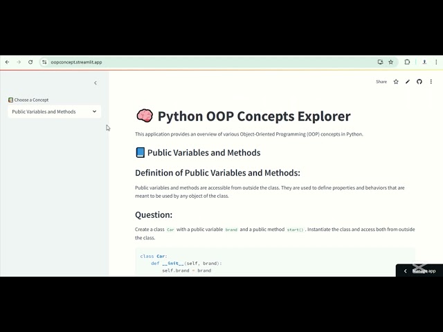 Python OOP Concepts Explorer