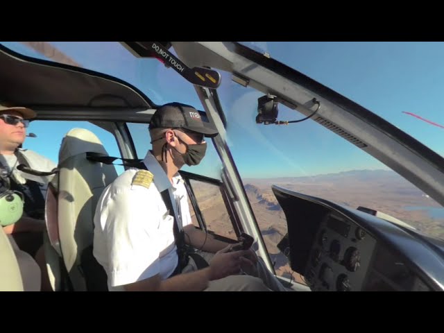 VR180 3D - Helicopter Cockpit / Pilot Near Grand Canyon - Eurocopter EC130