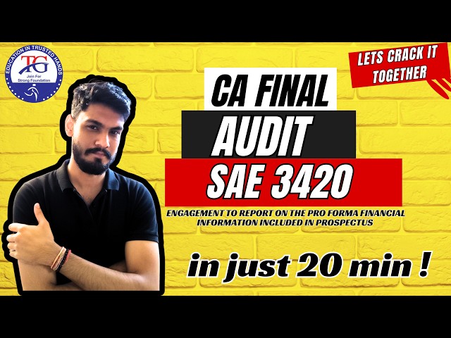 CA Final Audit SAE 3420 : Revision | May 2026 New Scheme | 15 Mins Revision