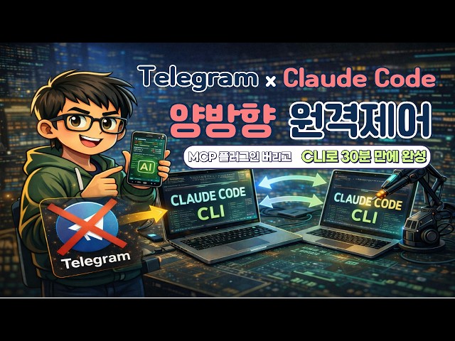 텔레그램 × Claude Code 양방향 원격 제어 | MCP 플러그인 버리고 CLI로 30분 만에 완성