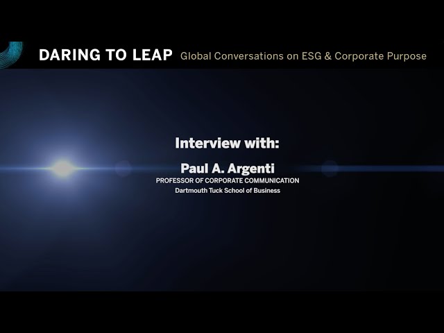 Prof. Paul Argenti, Professor of Corporate Communication, Dartmouth Tuck School of Business