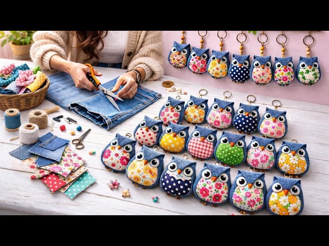 💝Turn Old Jean and Scrap Fabric into Cute Idea♻️ - Step by Step Tutorial -DIY