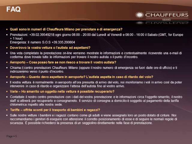 Chauffeurs Presentazione  2013