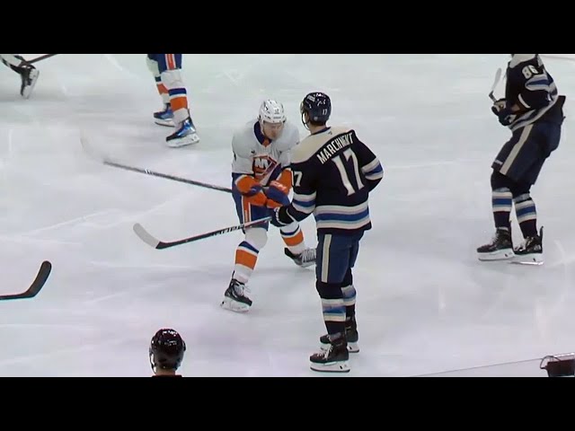 Mathew Barzal Slashing Major 🚫 Game Misconduct 🚫 Against Mason Marchment