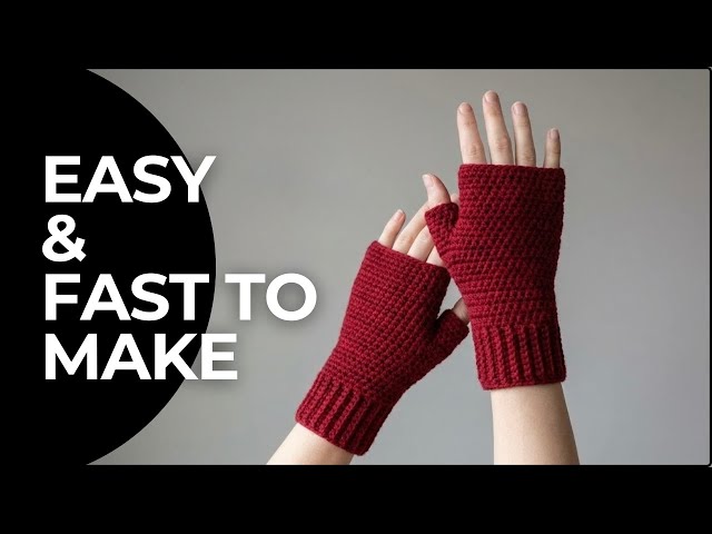 Crochet Fingerless Gloves Tutorial | Easy & Quick (Beginner Friendly)