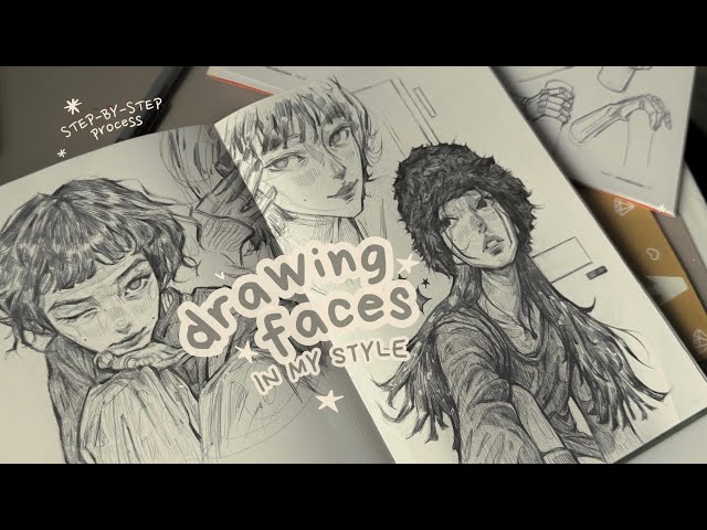 how I draw faces in my style  ๋࣭࣪⭑