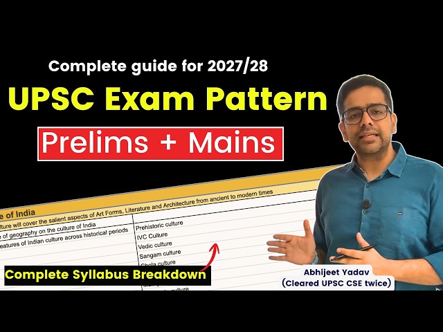 UPSC CSE Syllabus from ZERO | Exam pattern for 2027