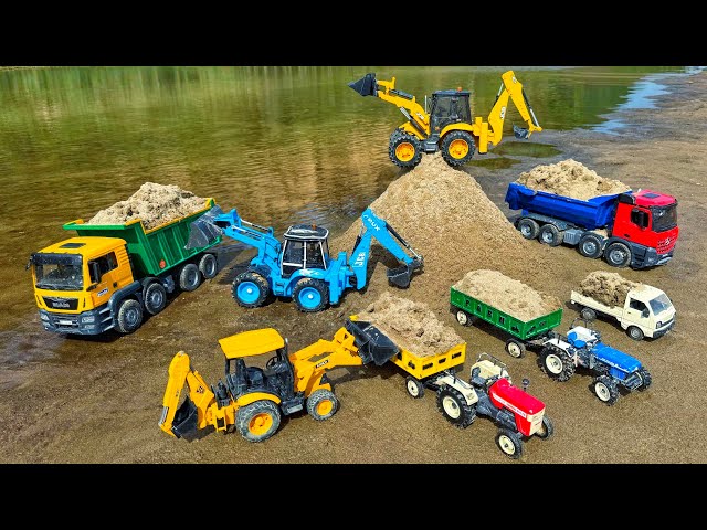 Jcb Loading Sand BharatBenz Truck Swaraj Tractor Pickup Tipper? Jcb Ki Khudai | Jcb Tractor Cartoon