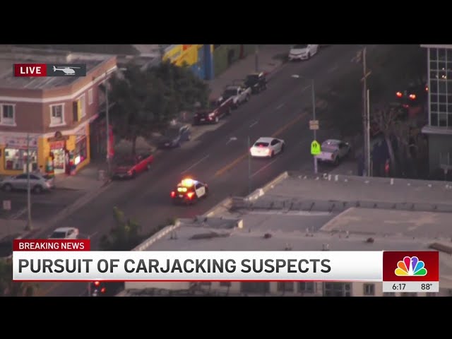 LAPD chase carjacking suspects speeding through LA County