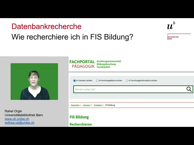 Wie recherchiere ich in FIS Bildung?