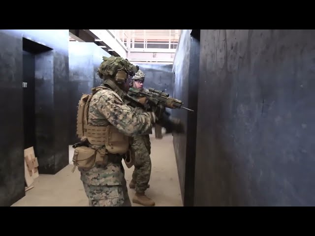 Inside a "Shoot House' with U.S. Marines of 12th Littoral Combat Team