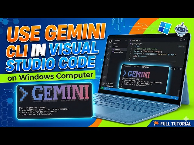 Install & Use Gemini CLI in Visual Studio Code on Windows | Full Tutorial