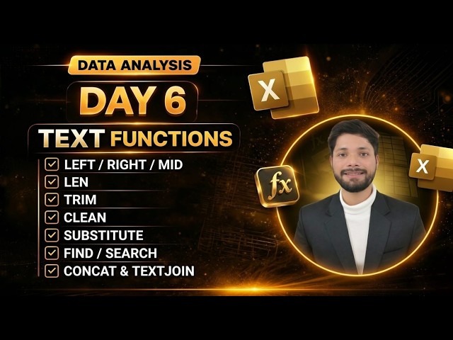 Master Excel Text Functions 🔥 | Clean & Transform Data Easily | Day 6