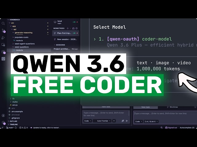 Fully FREE Qwen 3.6 Plus + Qwen Code: This FREE AI Coder is ACTUALLY GOOD!