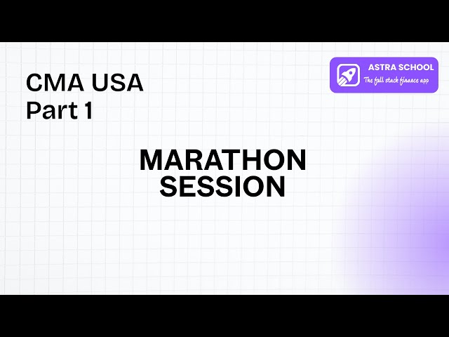 CMA USA Part 1 Marathon Session