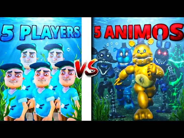 5 Youtubers Vs 5 Animatronics UNDERWATER