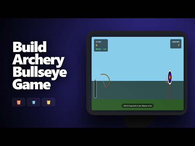 Build an Archery Bullseye Game with HTML CSS JavaScript | Fun JS Project