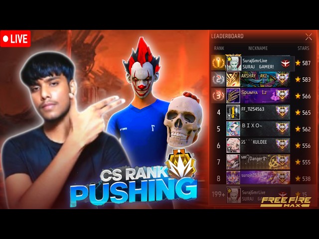 [Live]😎Cs-Rank Push To Top 1 Grandmaster🔥#freefirelive #facecamlivestream #shortslive @RGGamerLive