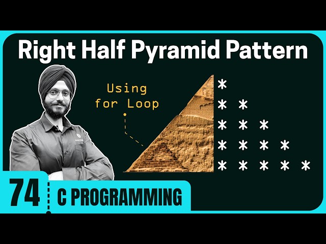 Right Half Pyramid Pattern in C
