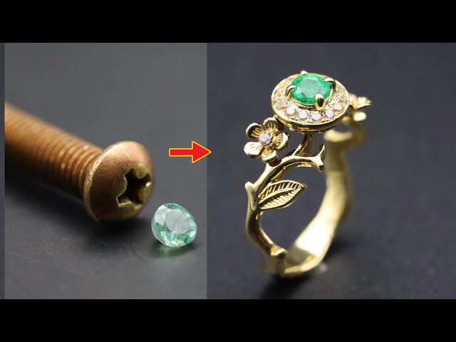 Make a flower ring out of screw - handmade unique jewelry