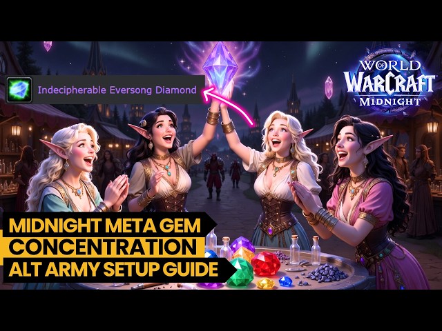 Insane Gold with Concentration Alts! Midnight Jewelcrafting Setup Guide 💎✨