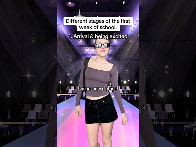 The different stages of the first week of school #pov #relatable #skit #comedy