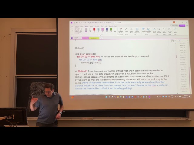 ECE243 Lecture37: Coding for Cache Efficiency; Caches and I/O, 2026