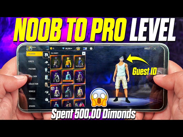 NOOB to PRO Using 5 Lakh Diamonds on a Guest ID 😱